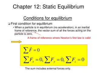 Chapter 12: Static Equilibrium