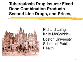 Tuberculosis Drug Issues: Fixed Dose Combination Products Second Line Drugs, and Prices,