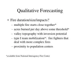 Qualitative Forecasting
