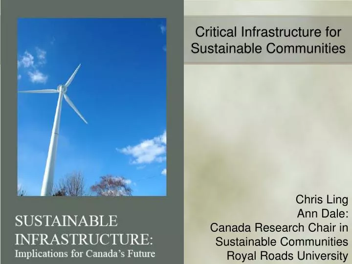 critical infrastructure for sustainable communities