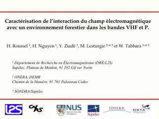Caractérisation de l’interaction du champ électromagnétique avec un environnement forestier dans les bandes VHF et P.