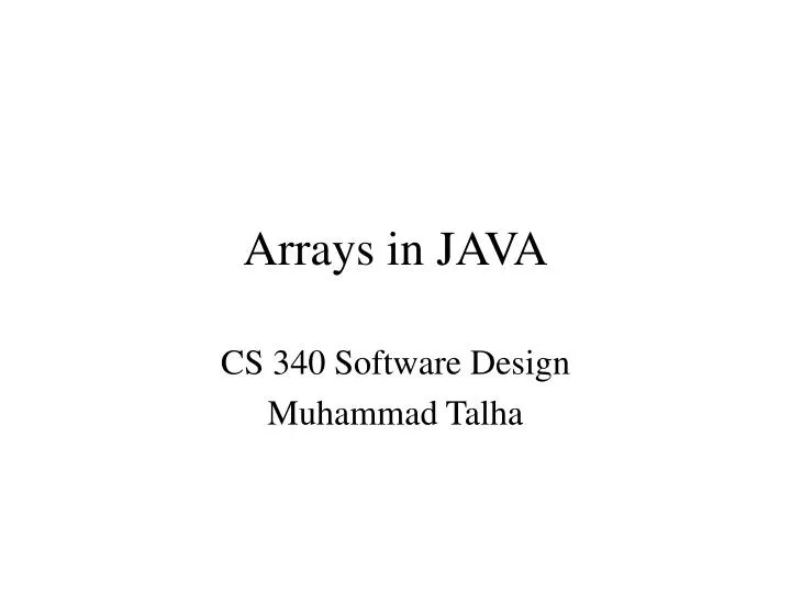 arrays in java