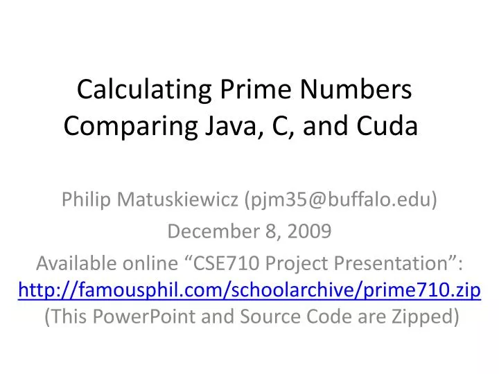 calculating prime numbers comparing java c and cuda