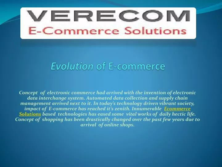 evolution of e commerce