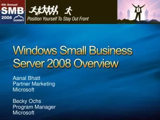 Windows Small Business Server 2008 Overview
