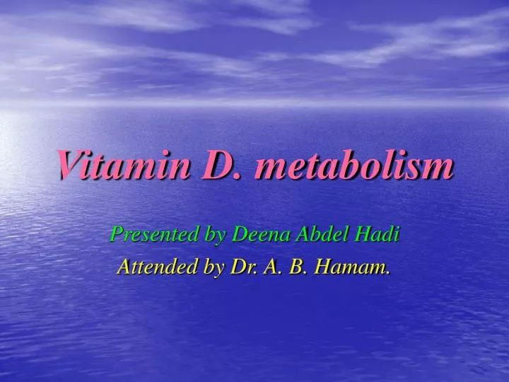 vitamin d metabolism