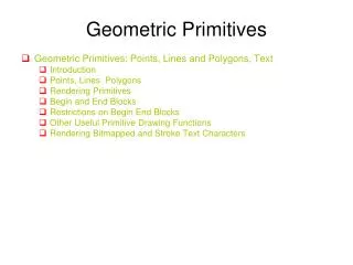 Geometric Primitives