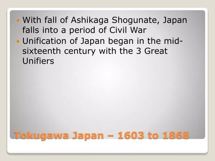 tokugawa japan 1603 to 1868