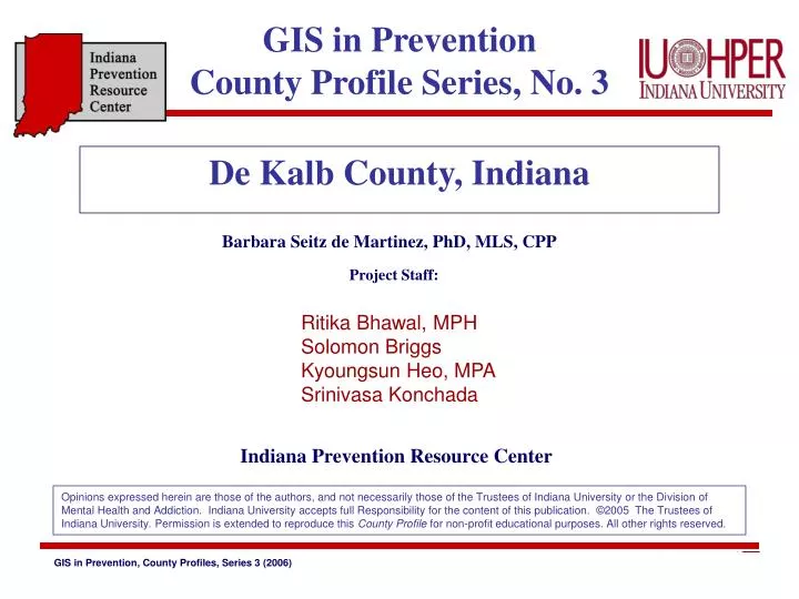 gis in prevention county profile series no 3