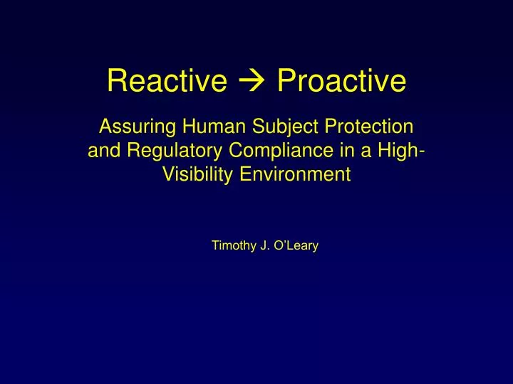 reactive proactive