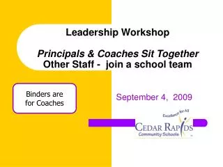 Leadership Workshop Principals &amp; Coaches Sit Together Other Staff - join a school team