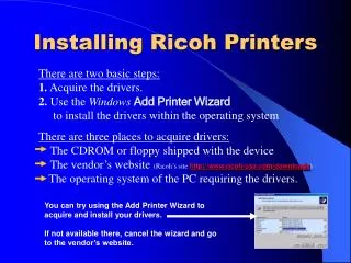 Installing Ricoh Printers