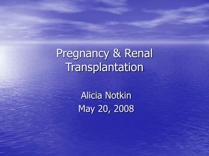 pregnancy renal transplantation