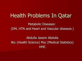 Health Problems In Qatar