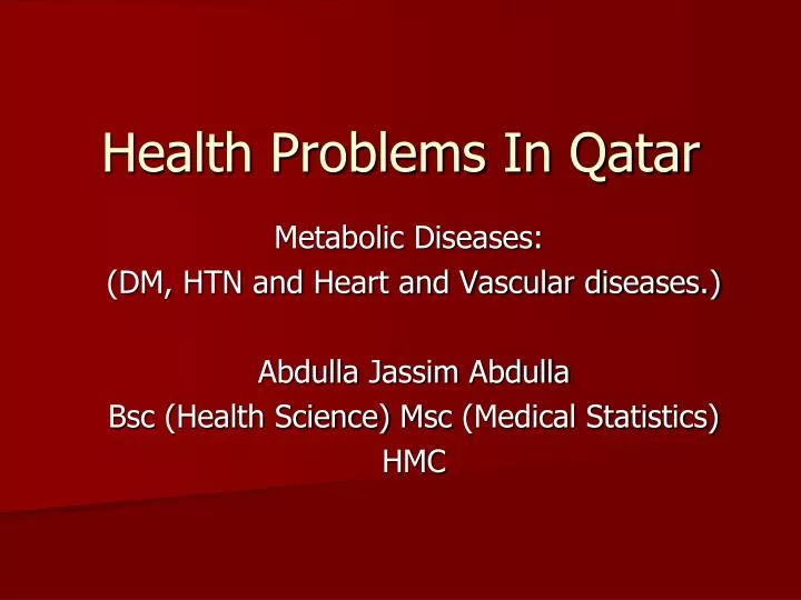 health problems in qatar