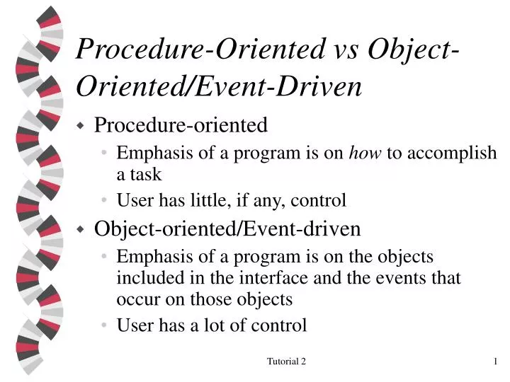 procedure oriented vs object oriented event driven