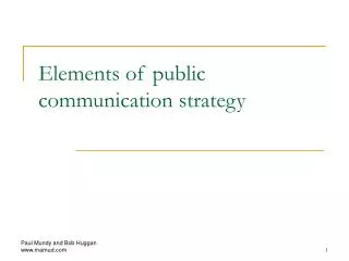 Elements of public communication strategy