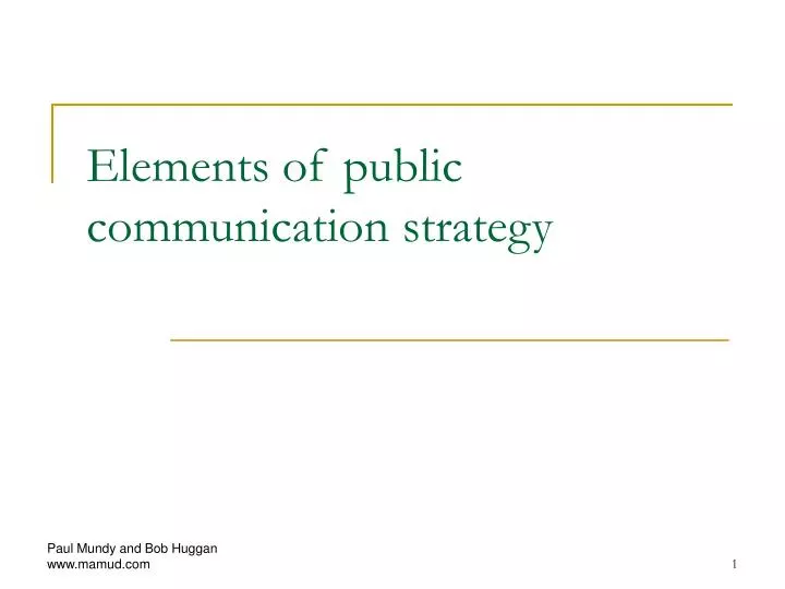 elements of public communication strategy