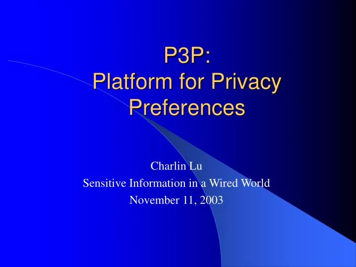 p3p platform for privacy preferences