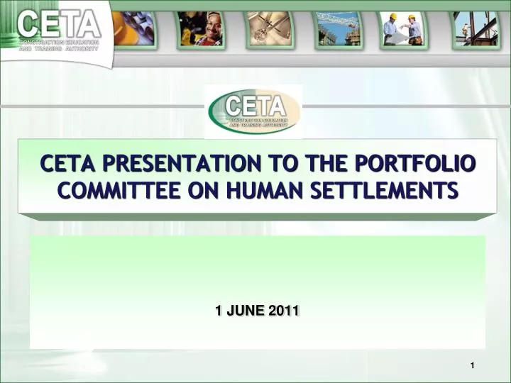 ceta presentation to the portfolio committee on human settlements