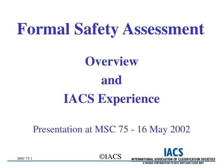 formal safety assessment