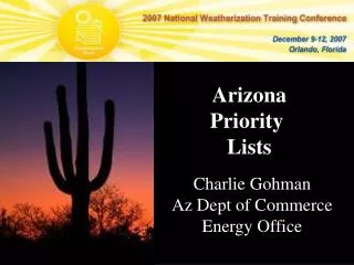 Arizona Priority Lists