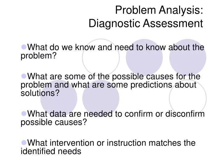 problem analysis diagnostic assessment