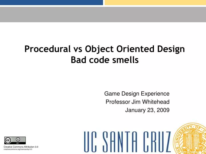 procedural vs object oriented design bad code smells