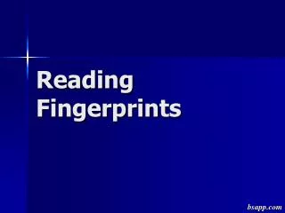 Reading Fingerprints