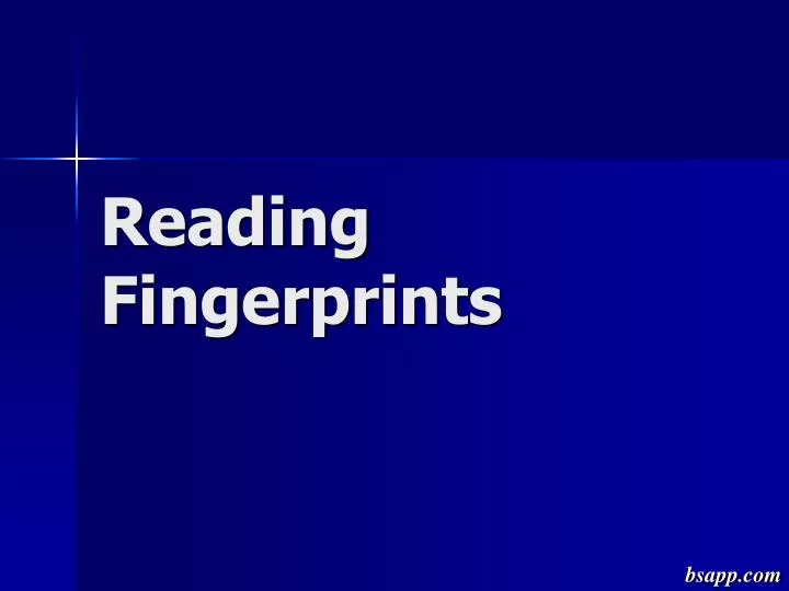 reading fingerprints