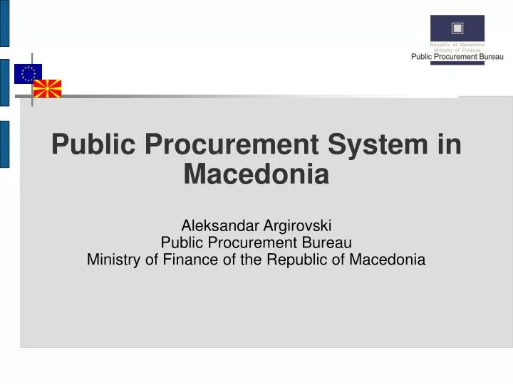 public procurement system in macedonia