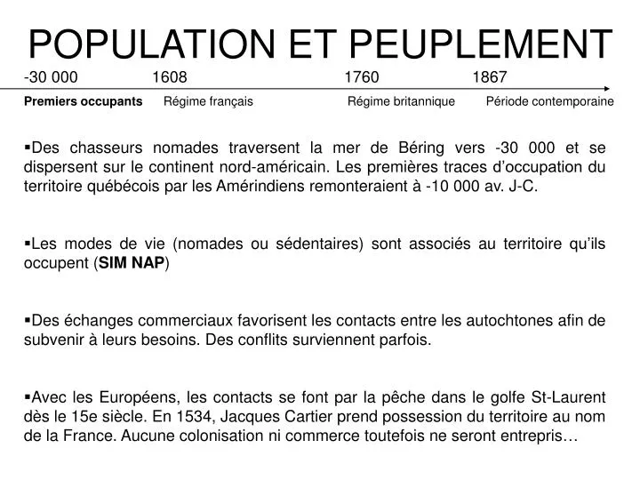 population et peuplement