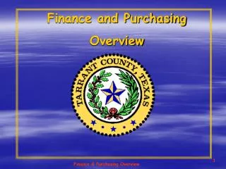 Finance and Purchasing Overview