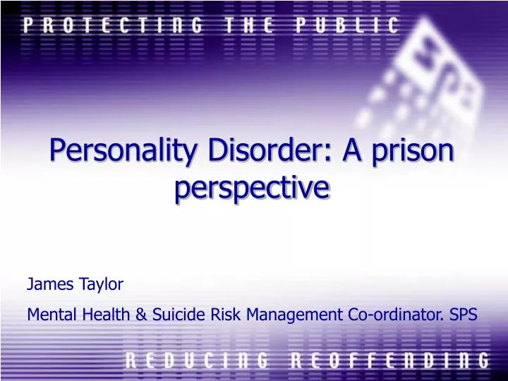 personality disorder a prison perspective