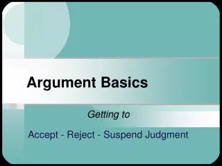 Argument Basics