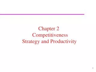 Chapter 2 Competitiveness Strategy and Productivity