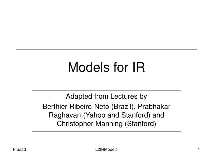 models for ir