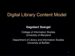 Digital Library Content Model