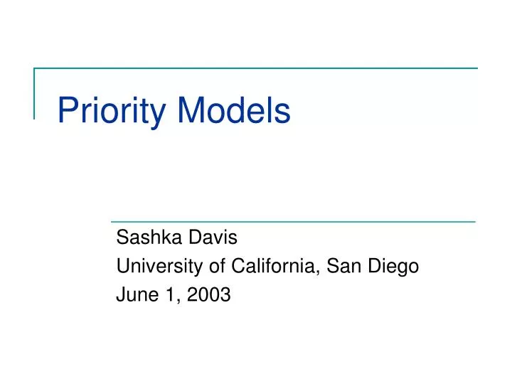 priority models