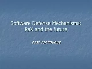 Software Defense Mechanisms: PaX and the future