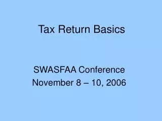 Tax Return Basics