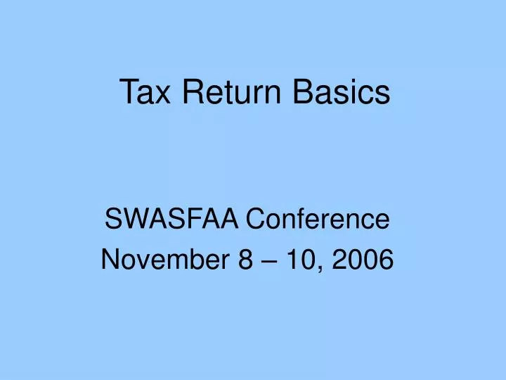 tax return basics
