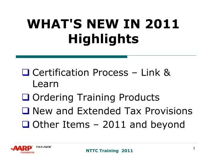 what s new in 2011 highlights