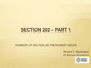 Section 202 – part 1