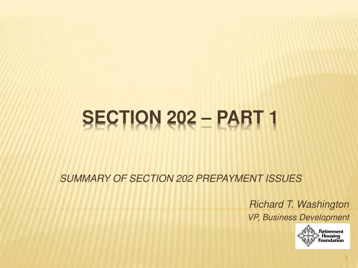 summary of section 202 prepayment issues