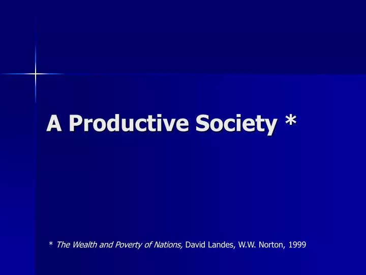 a productive society