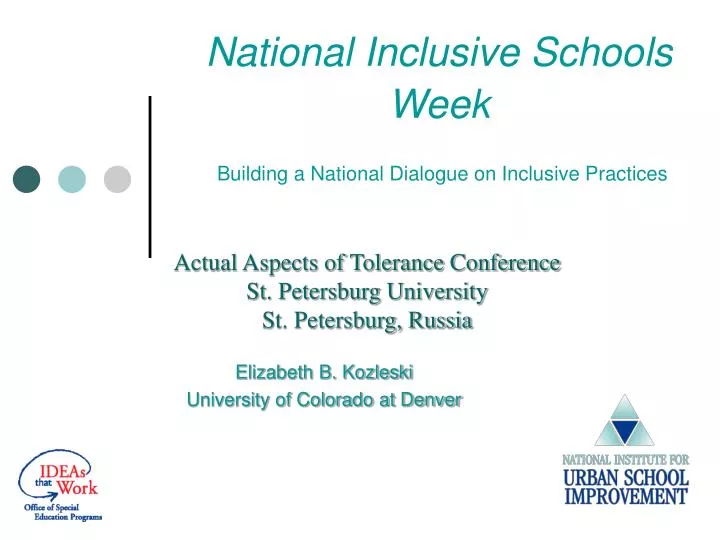 national inclusive schools week building a national dialogue on inclusive practices