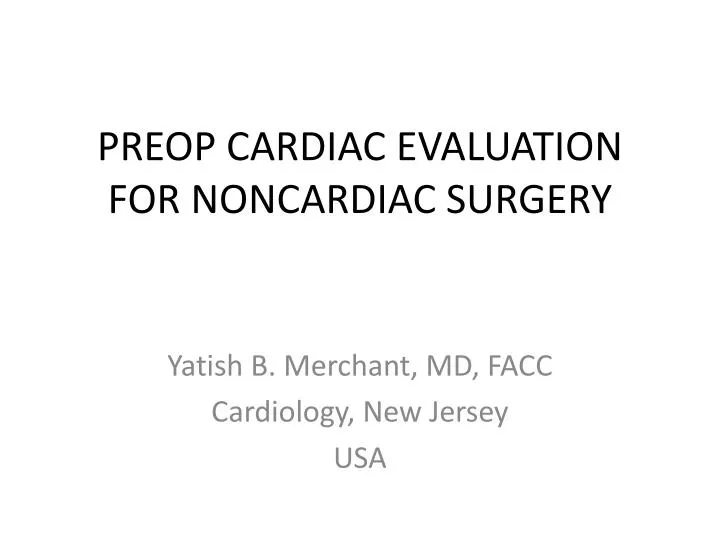 preop cardiac evaluation for noncardiac surgery