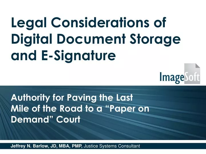 legal considerations of digital document storage and e signature