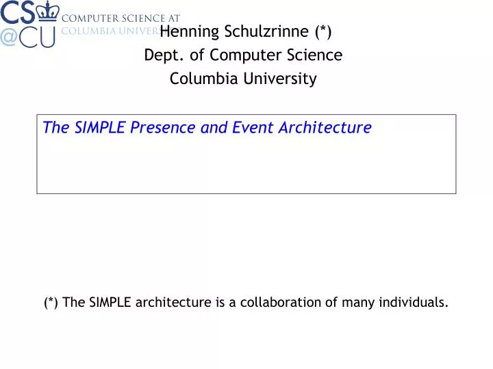 the simple presence and event architecture